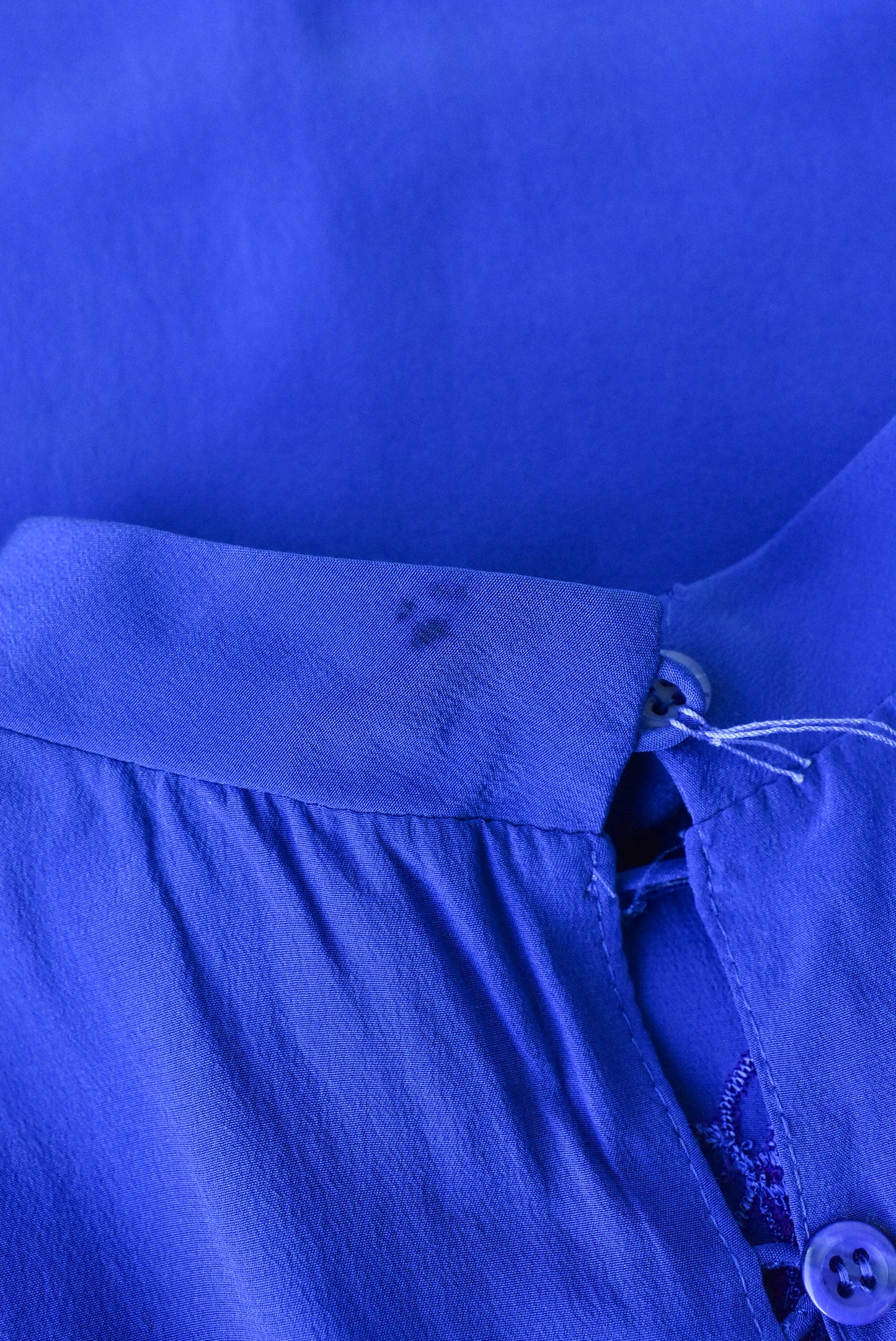 Highland Knitwear vintage 100% silk royal blue dress, size S
