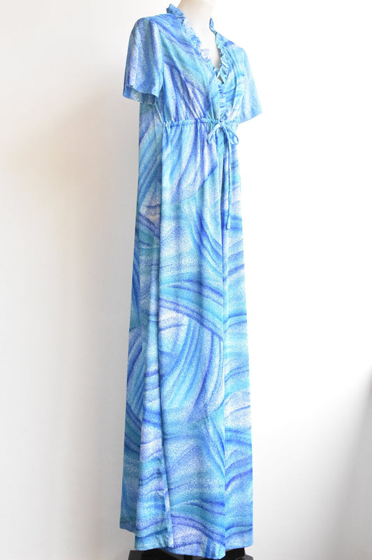 Freddy Allen vintage blue-green maxi dress