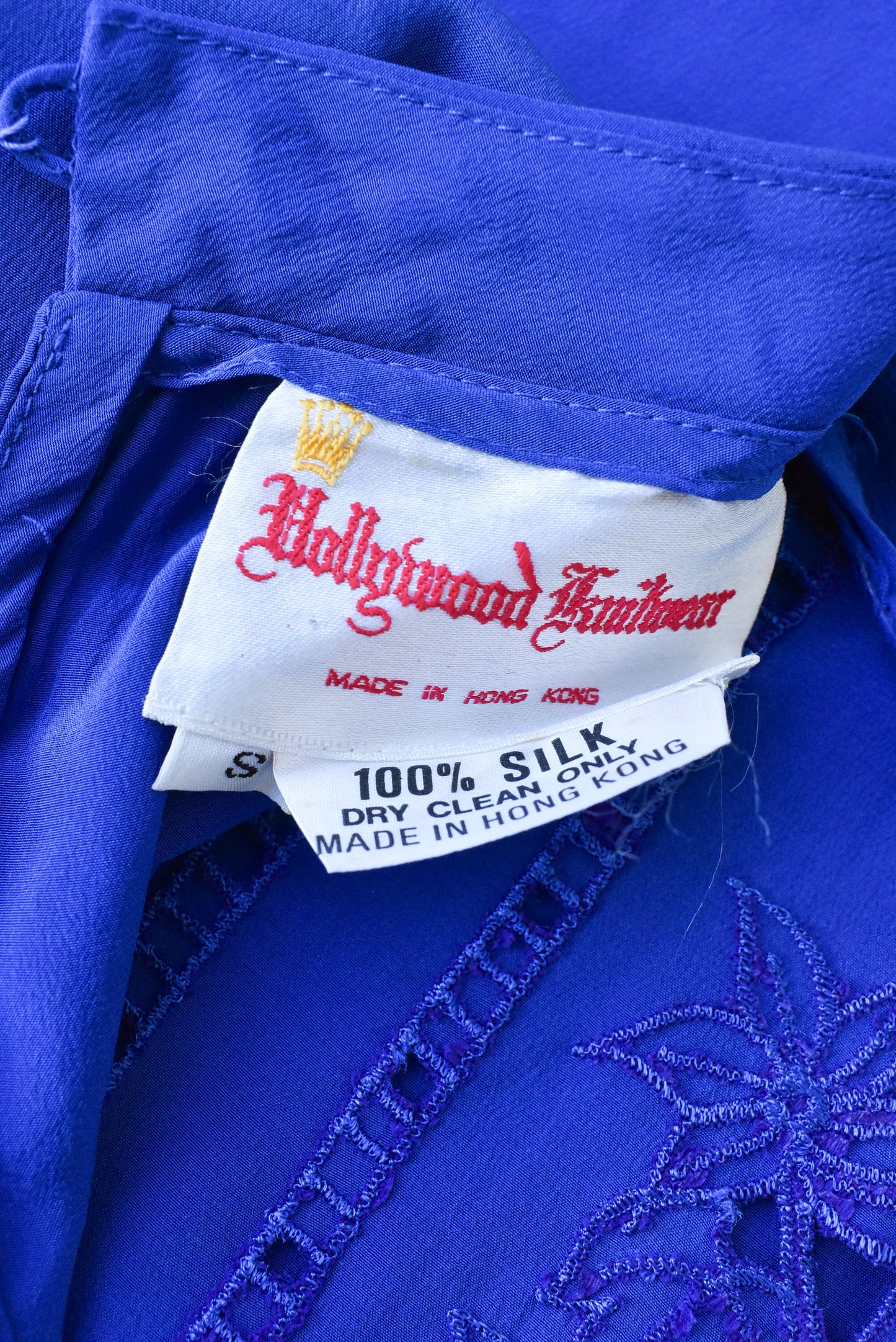 Highland Knitwear vintage 100% silk royal blue dress, size S