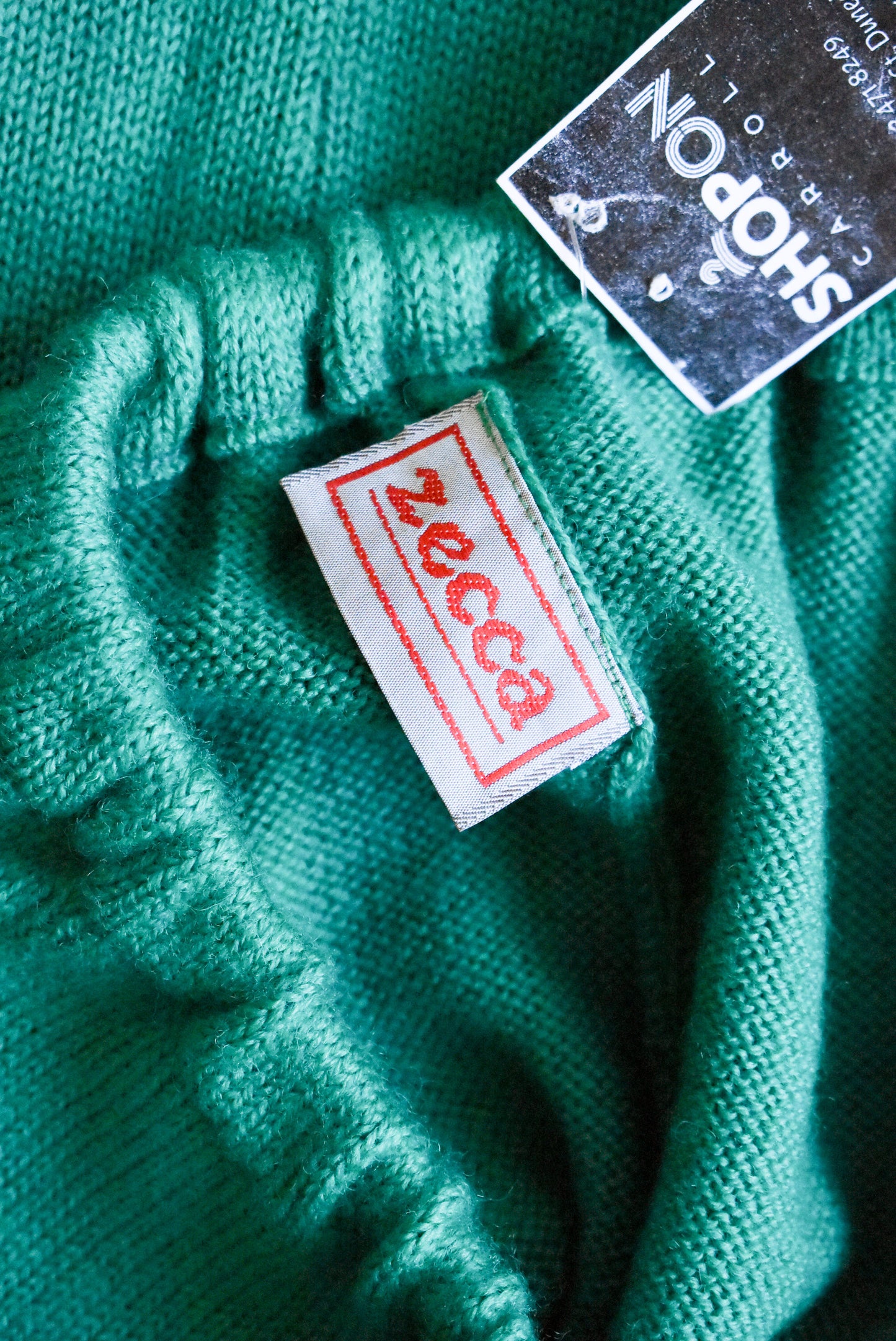 Retro Zecca green woolen knitted midi skirt, S