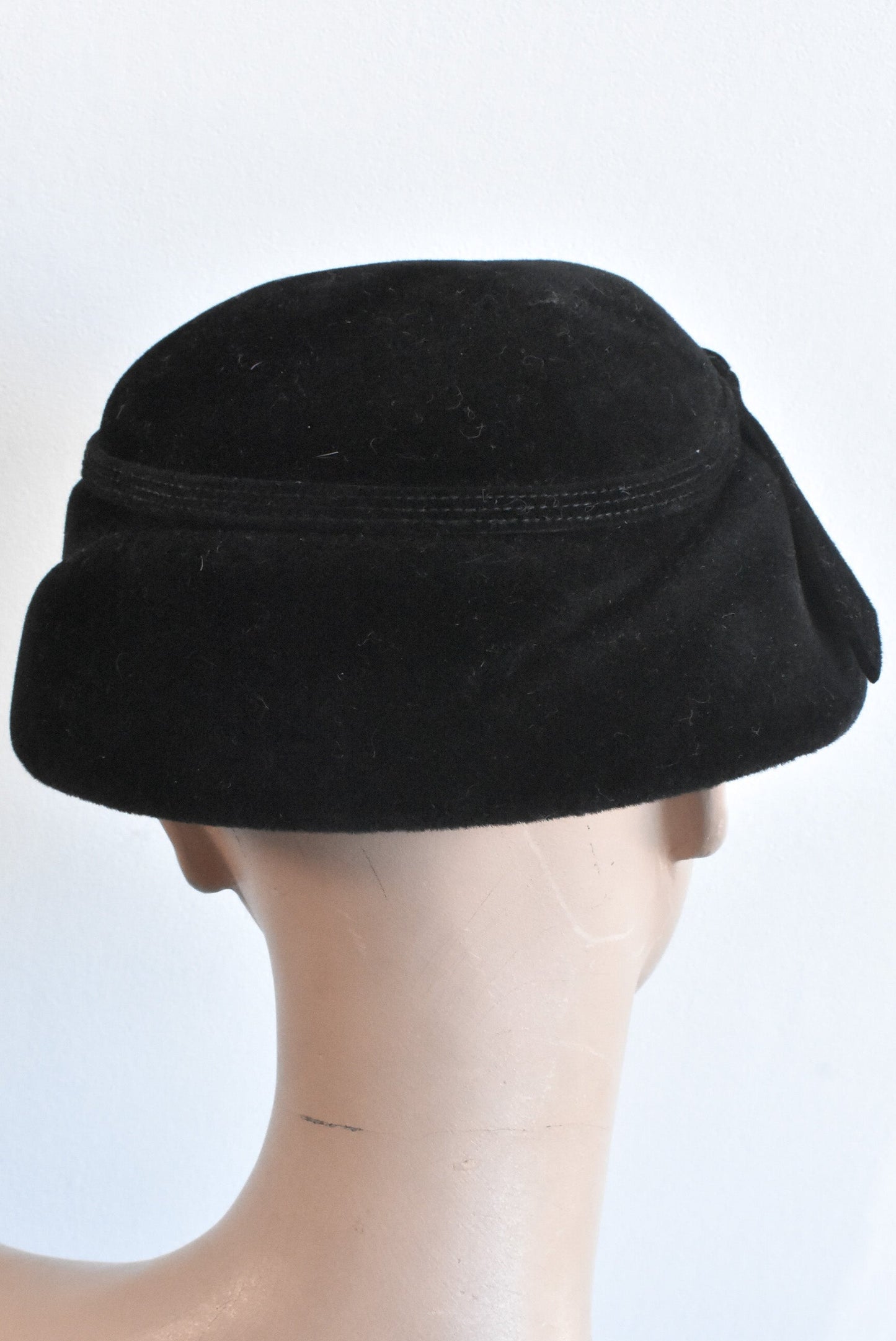 Vintage black velvet hat