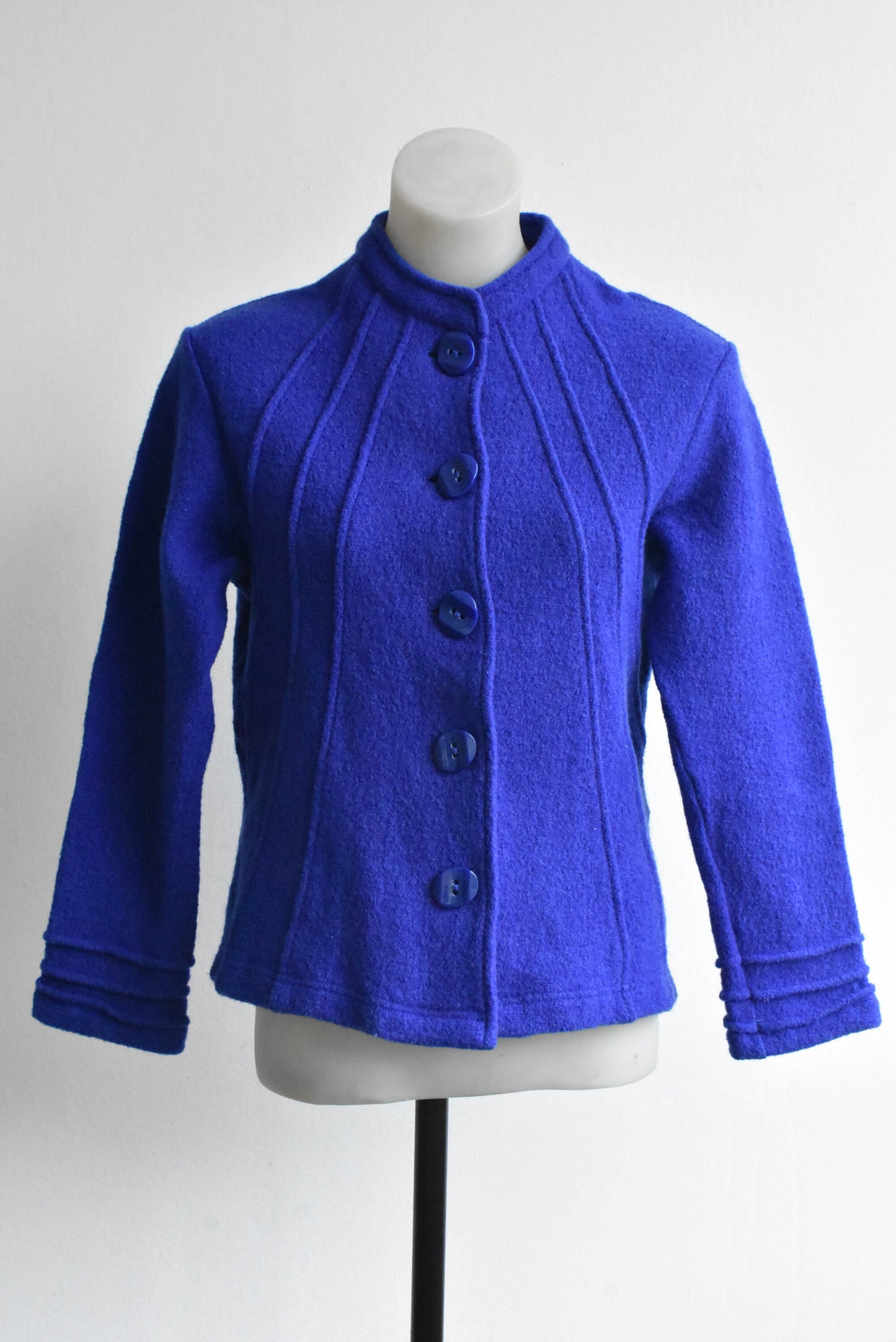 Black Pepper by Breakaway royal blue wool cardigan/jacket, size 10