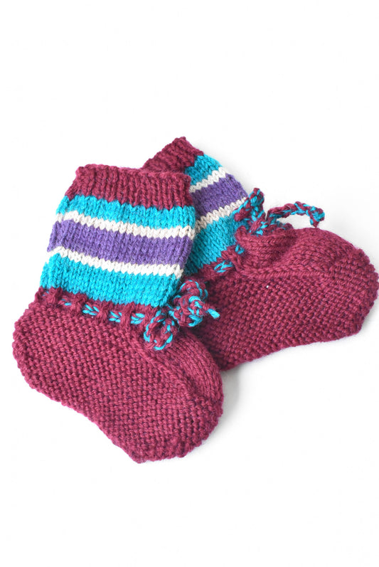 Handknit woollen booties