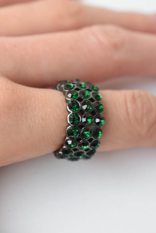 Faux emerald costume ring