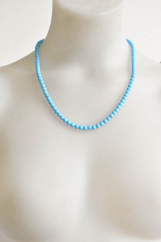 Baby blue beaded necklace