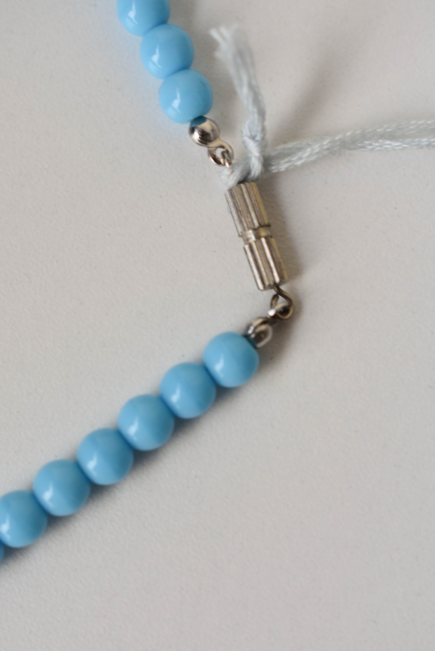 Baby blue beaded necklace