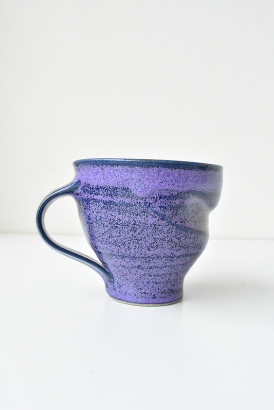 Tony Sly lavender tall indented ceramic cup