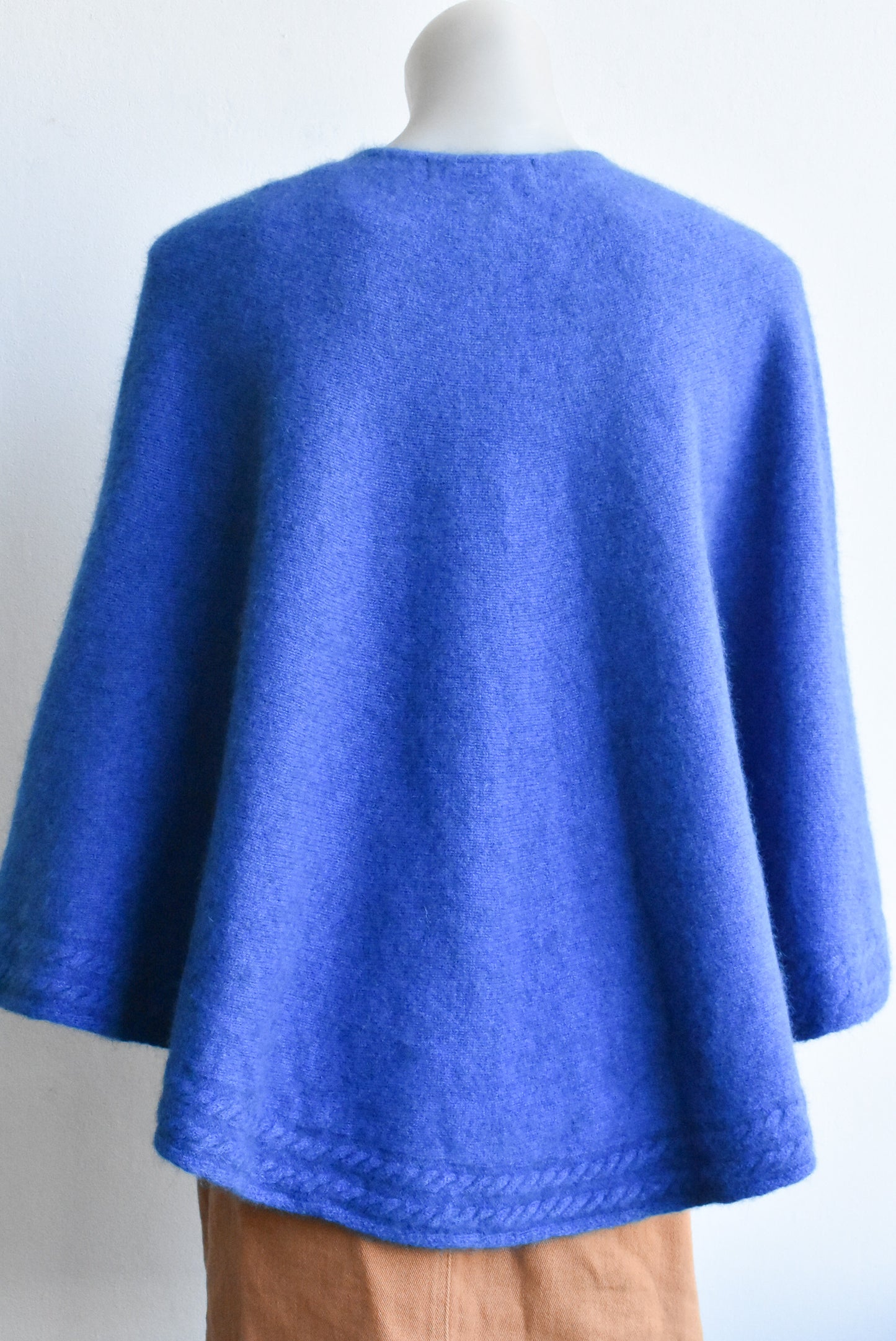 Merinomink™ cobalt blue cape, made in New Zealand, NWT, OSFM