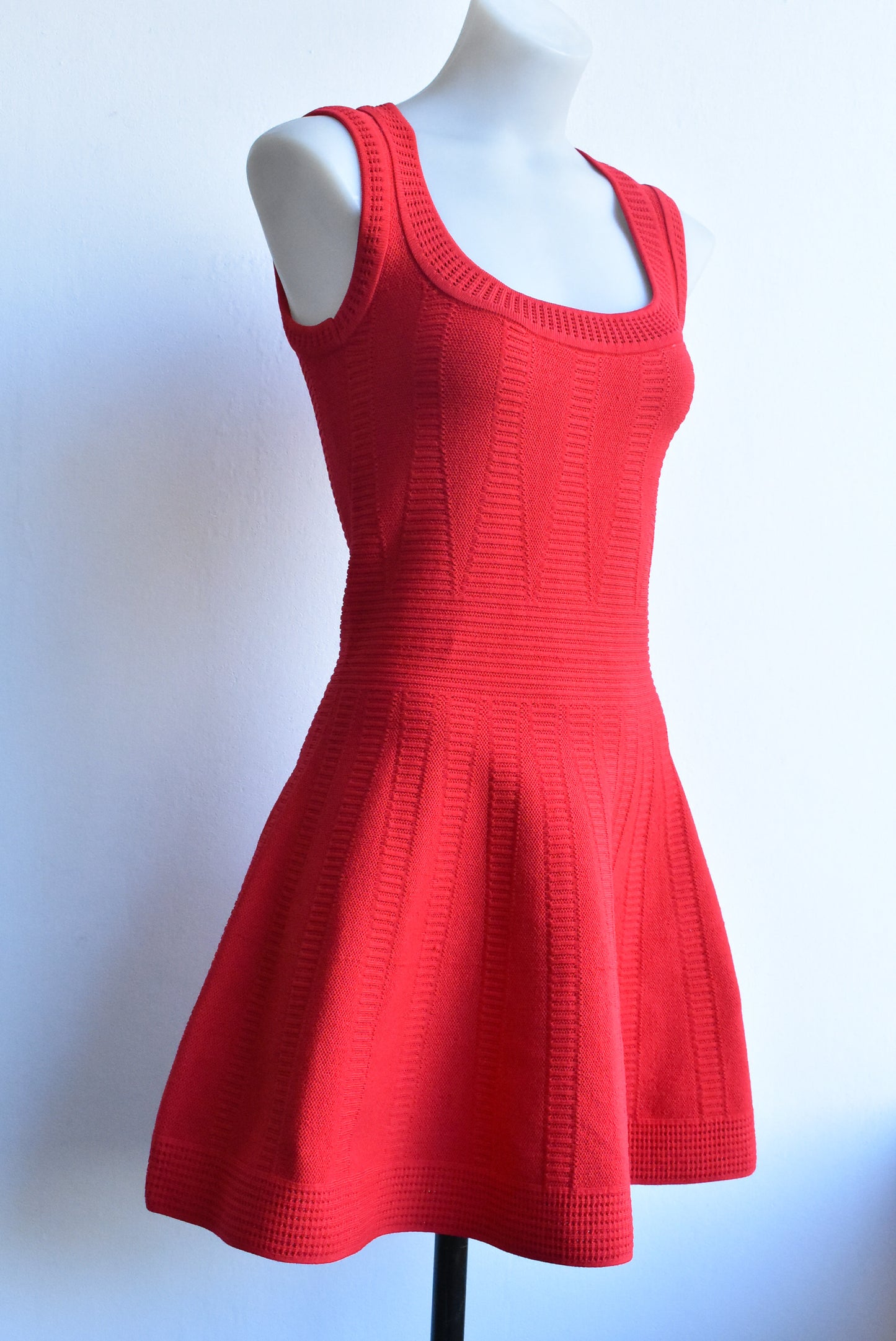 Stretchy red knit dress, size S
