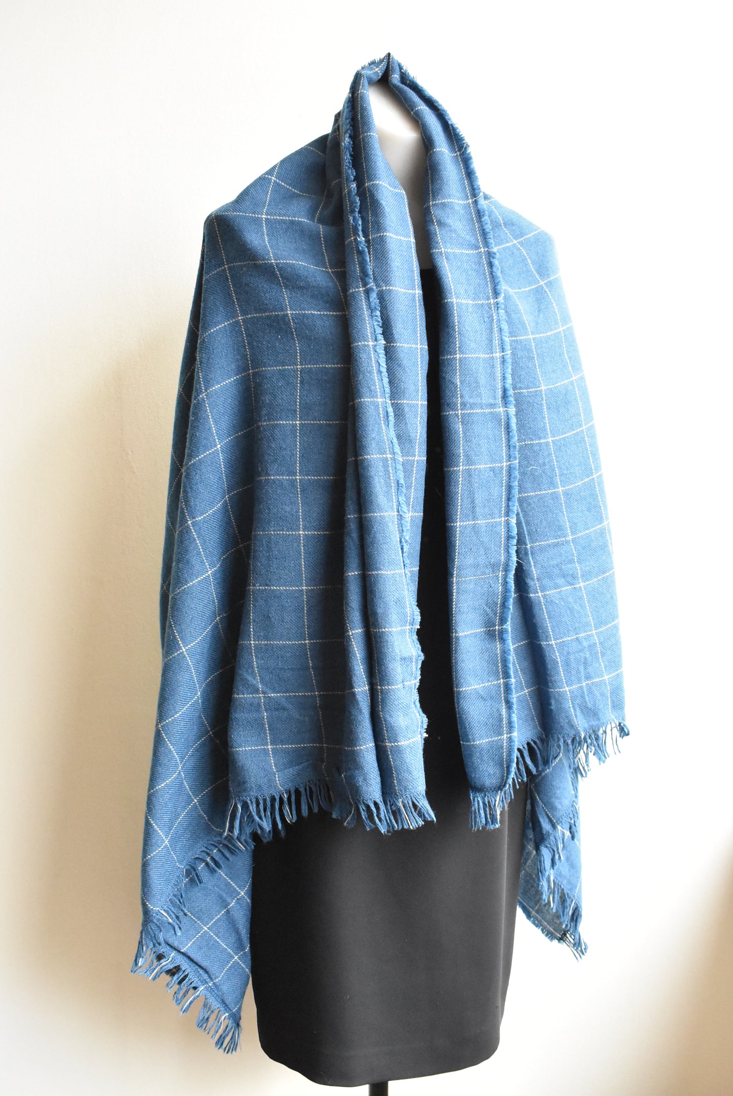 Blue and white scarf/shawl (IKEA)