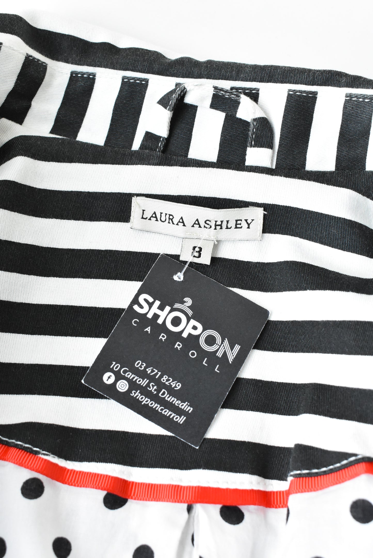 Laura Ashley black & white stripe blazer, size XS