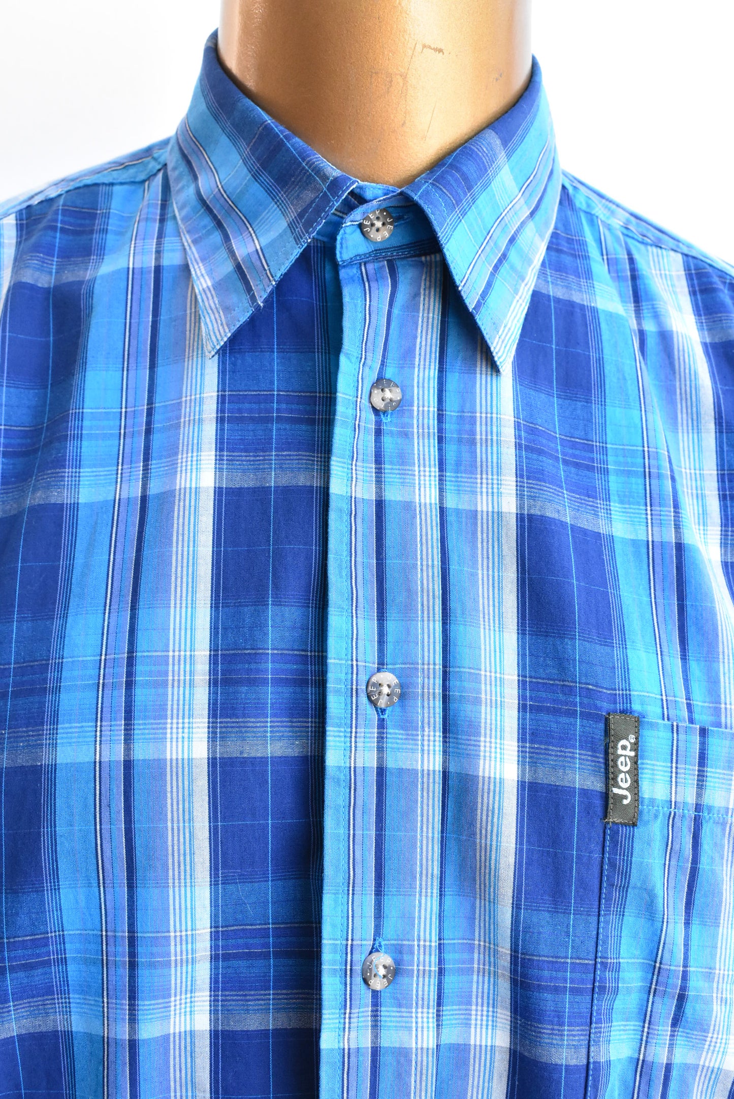 Jeep blue checked shirt, size S