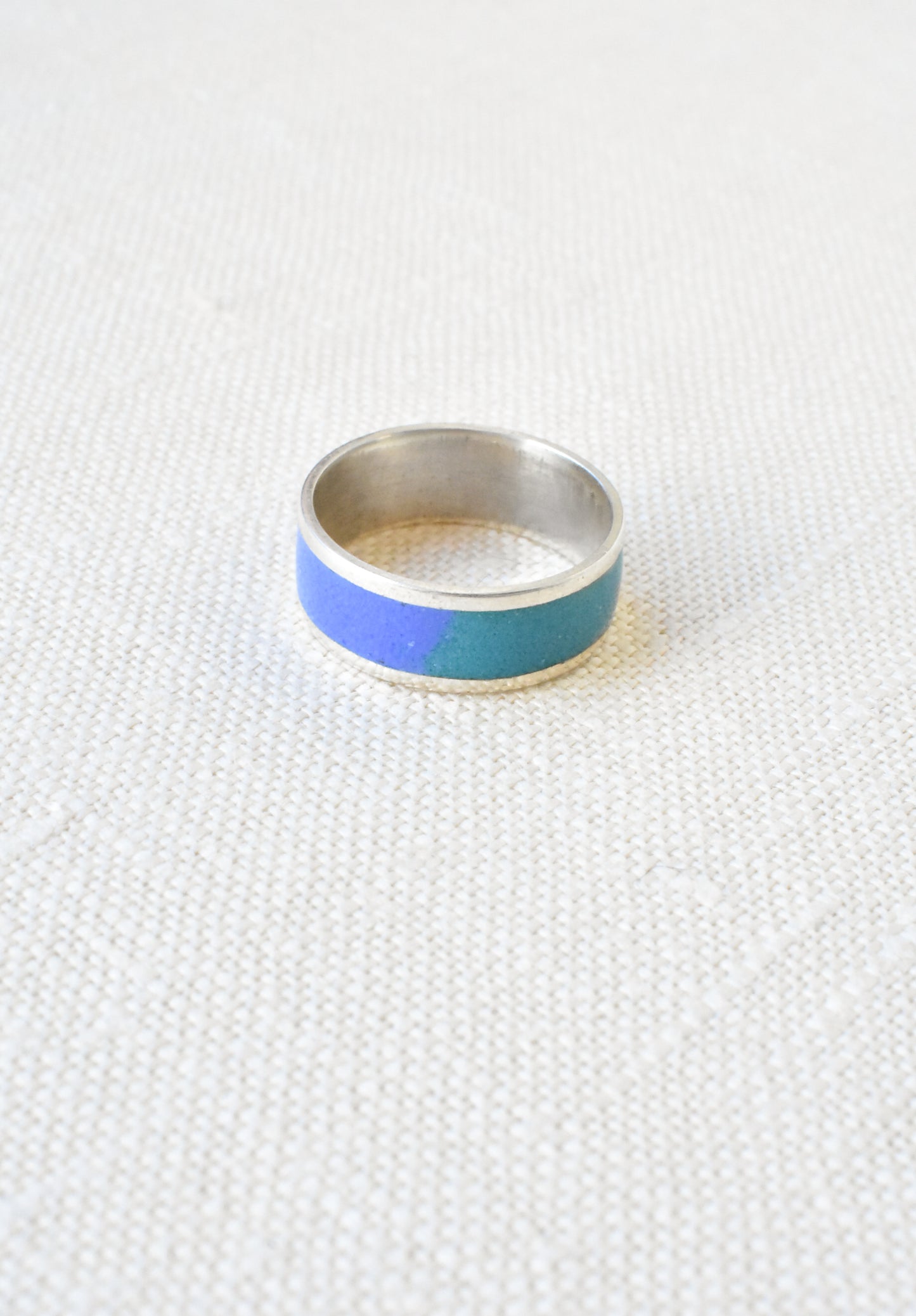 Bob Wyber sterling silver and enamel ring, NEW