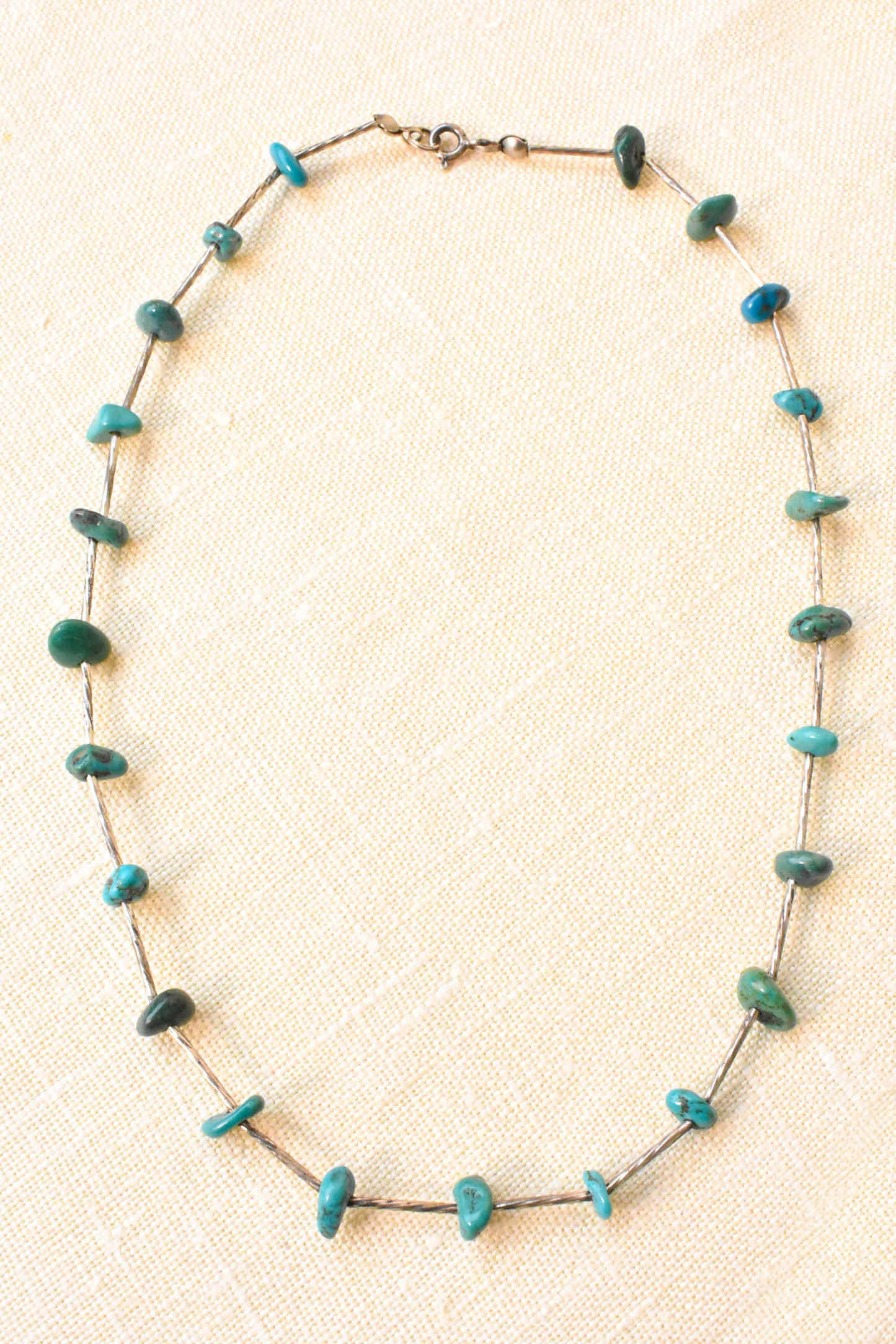 Turquoise sterling silver princess necklace