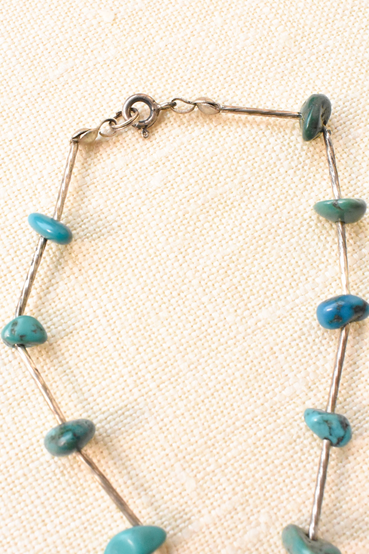 Turquoise sterling silver princess necklace