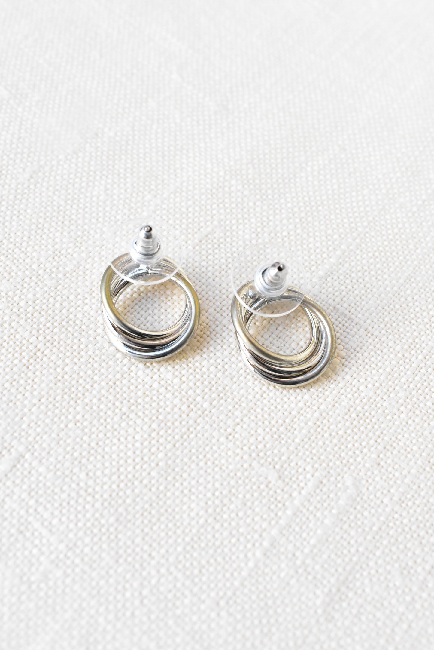 Buckingham silver diamanté earrings, NEW