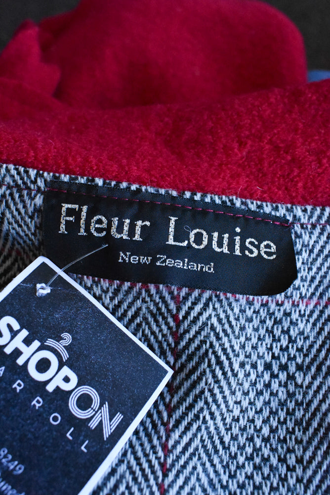 Fleur Louise retro red wool vest, size L