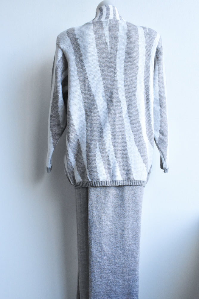 Trish Gregory wool two piece, skirt and oversized cardigan