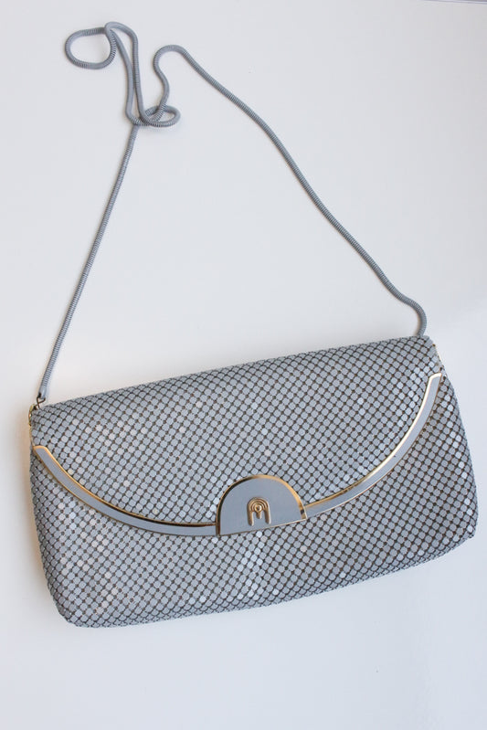Grey sequined hand bag