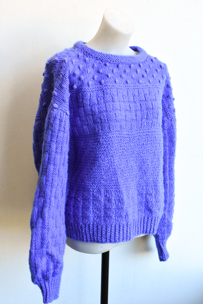 Purple embossed knit jumper
