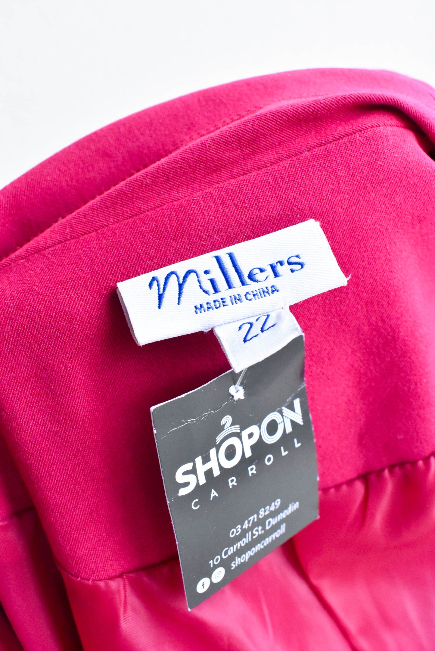 Millers raspberry zip up jacket, size 22