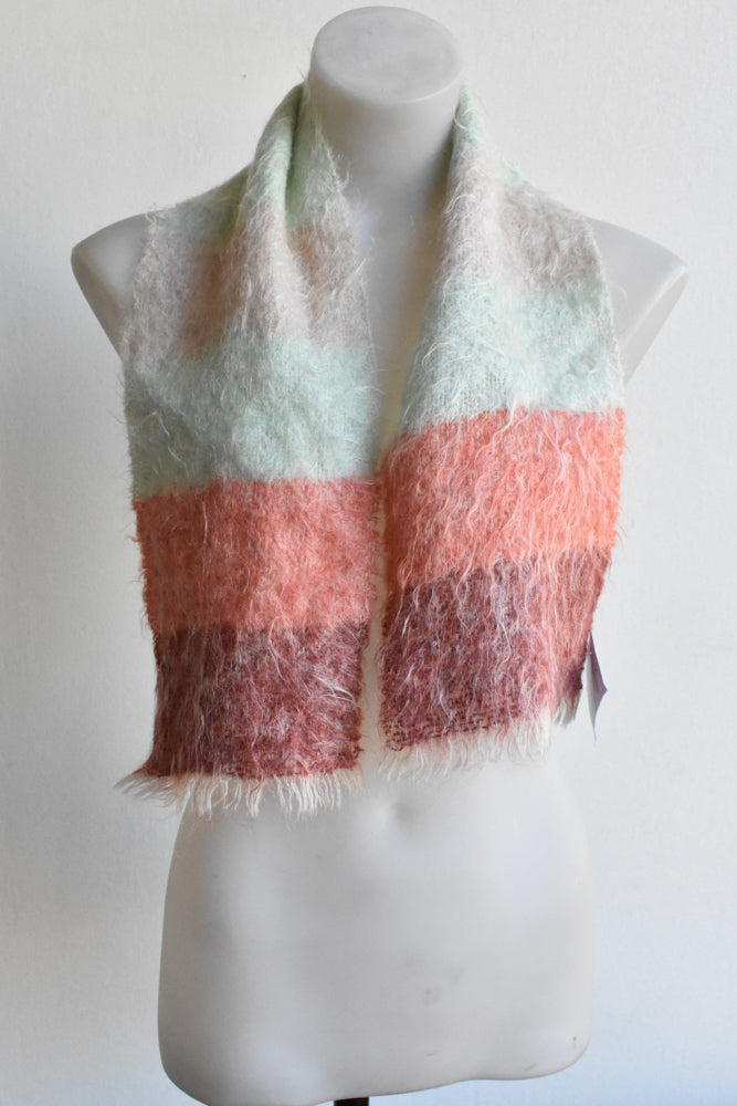 Mint/Orange striped scarf