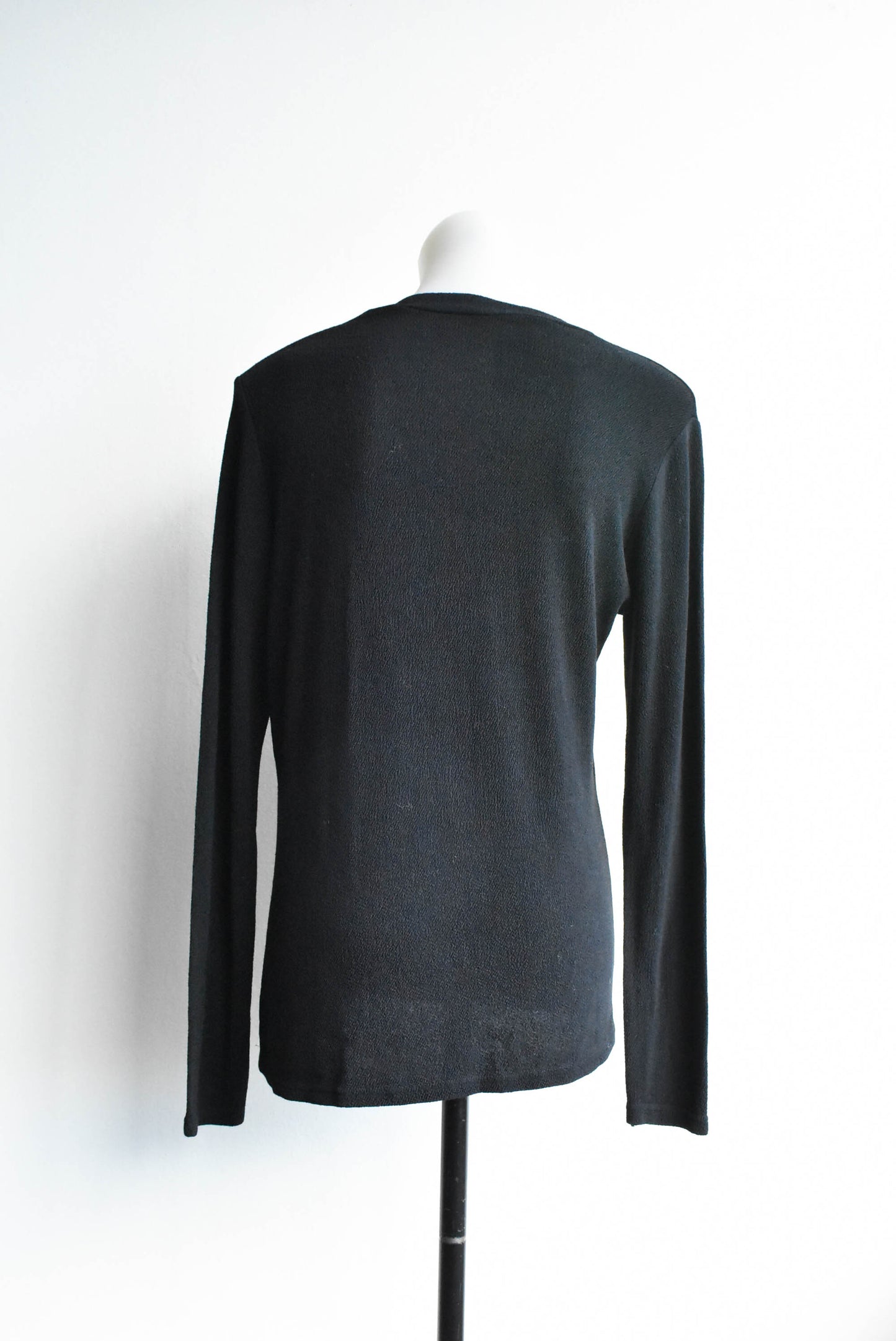 Silk and cotton blend beaded long sleeve top, size S
