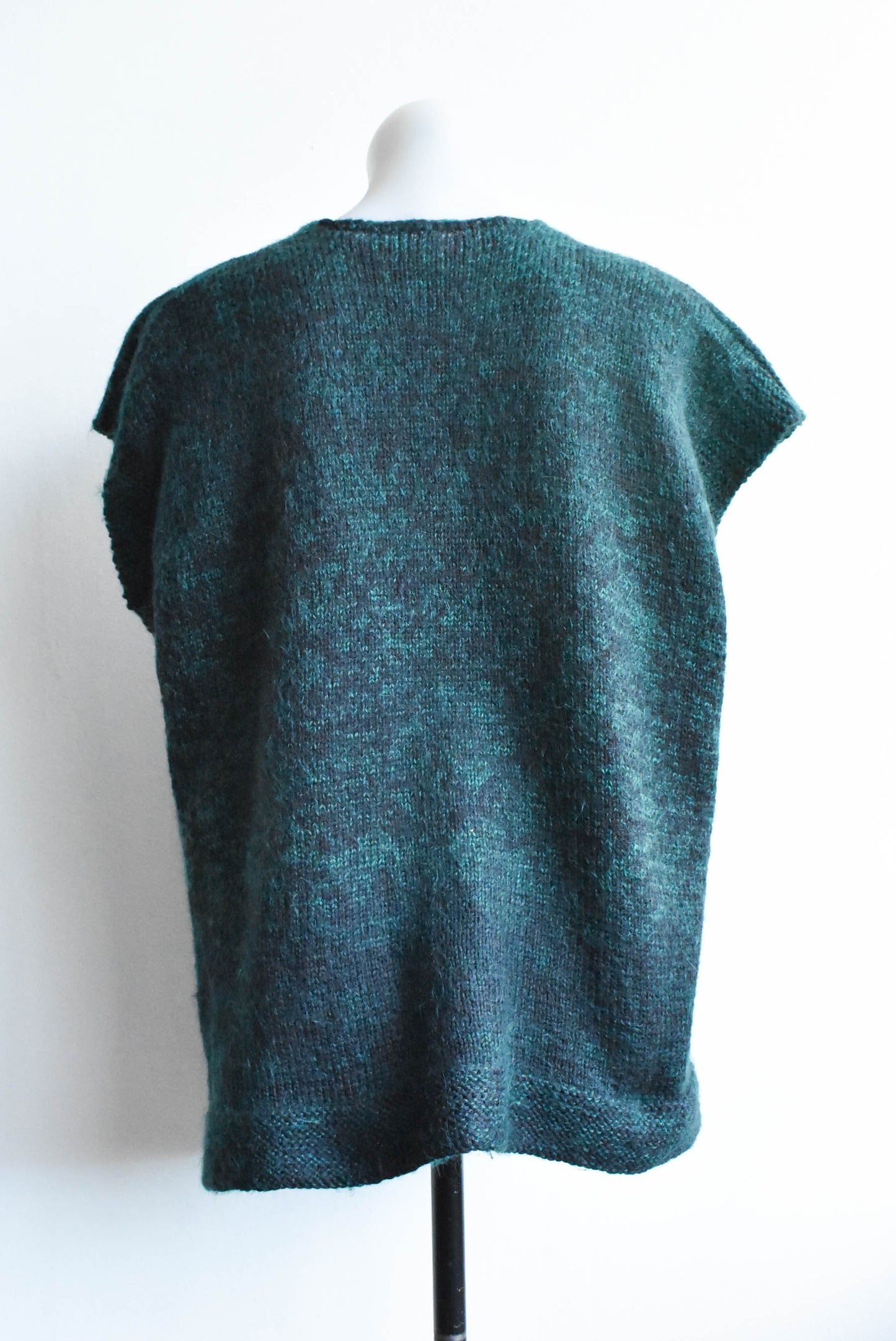 Handknitted green and black variegated shrug