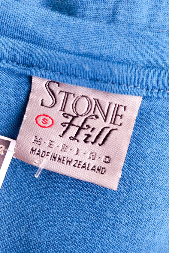 Stone Hill blue merino top, size S