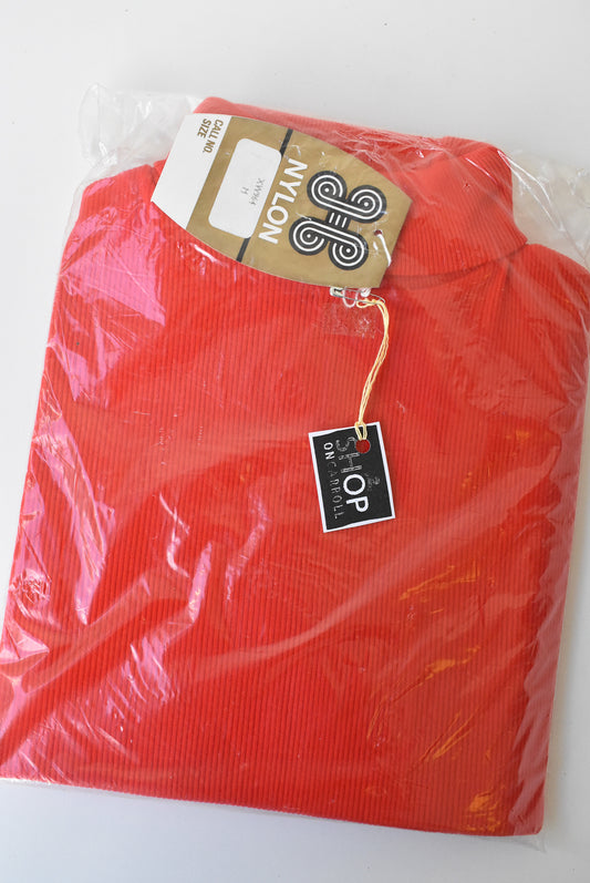 NEW Grandway retro red nylon top, size M