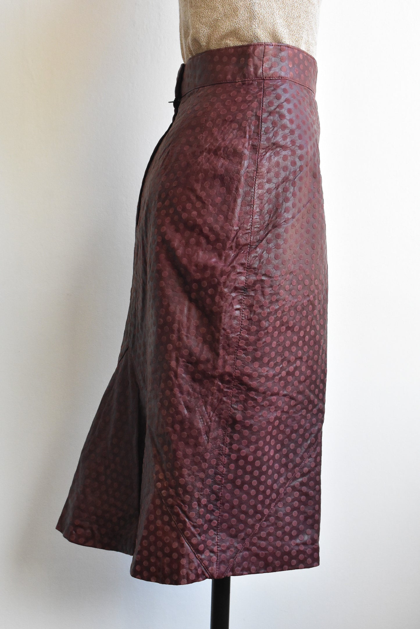 Brigid Brock vintage leather textured skirt