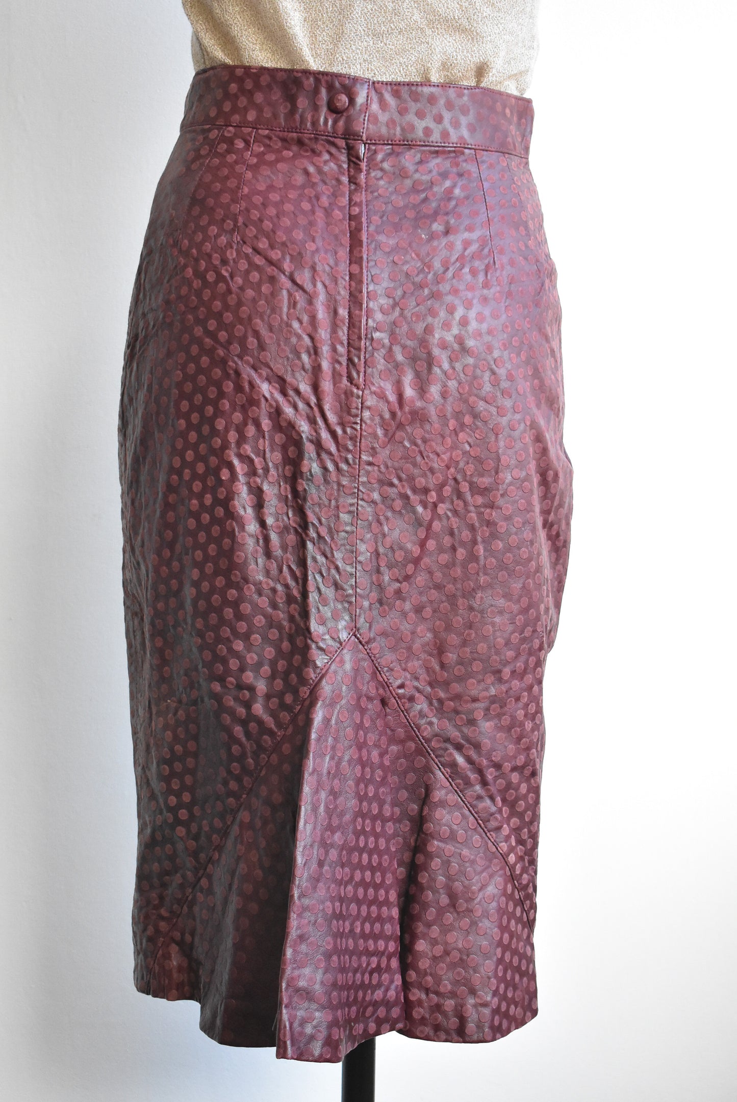 Brigid Brock vintage leather textured skirt