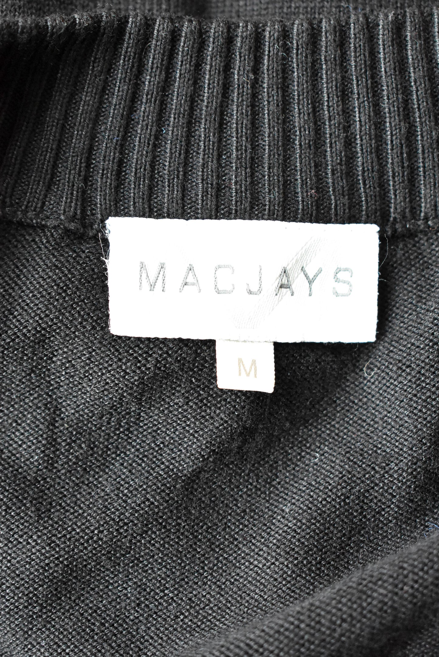 Macjays black tunic top, M