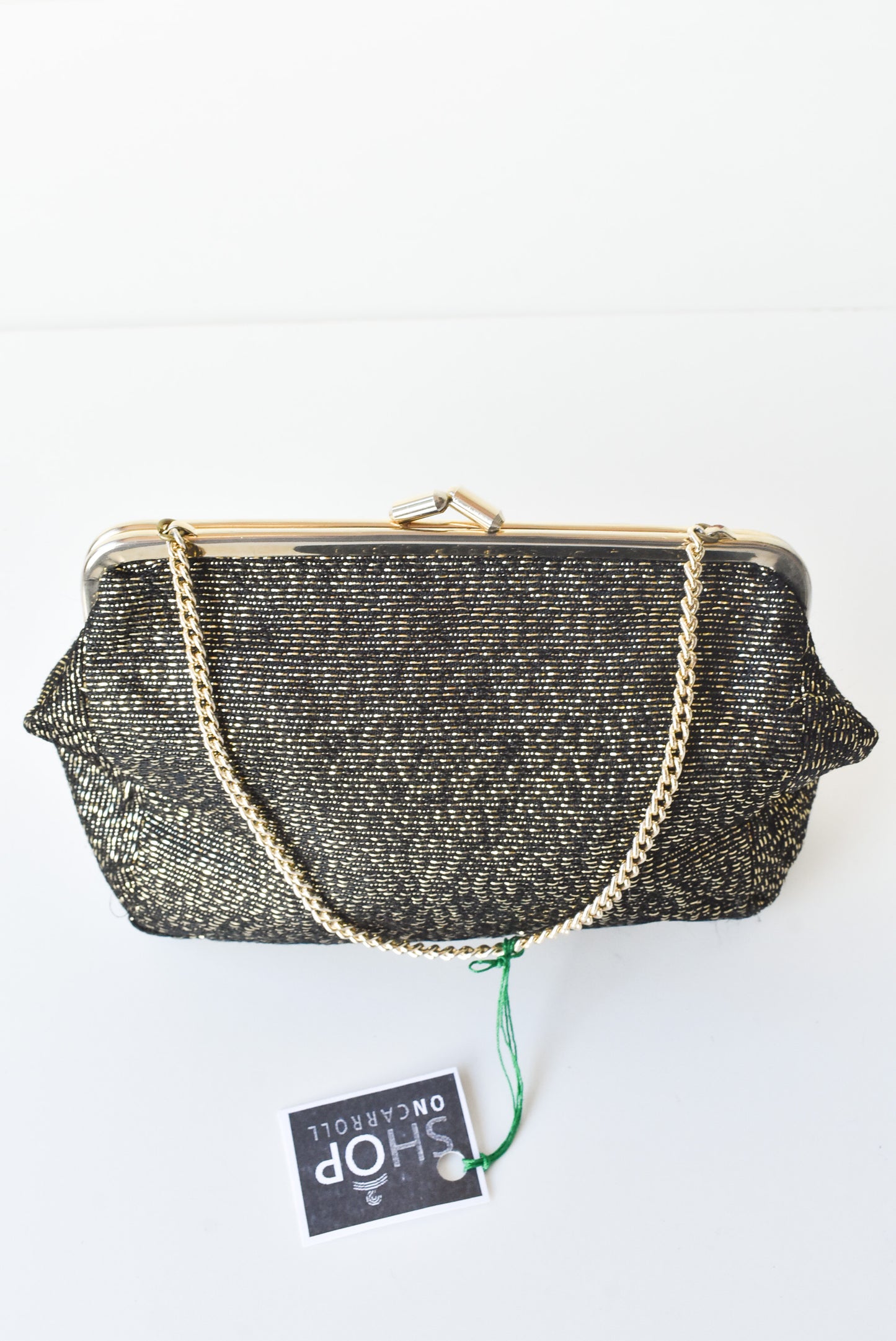 Gold Lurex evening bag