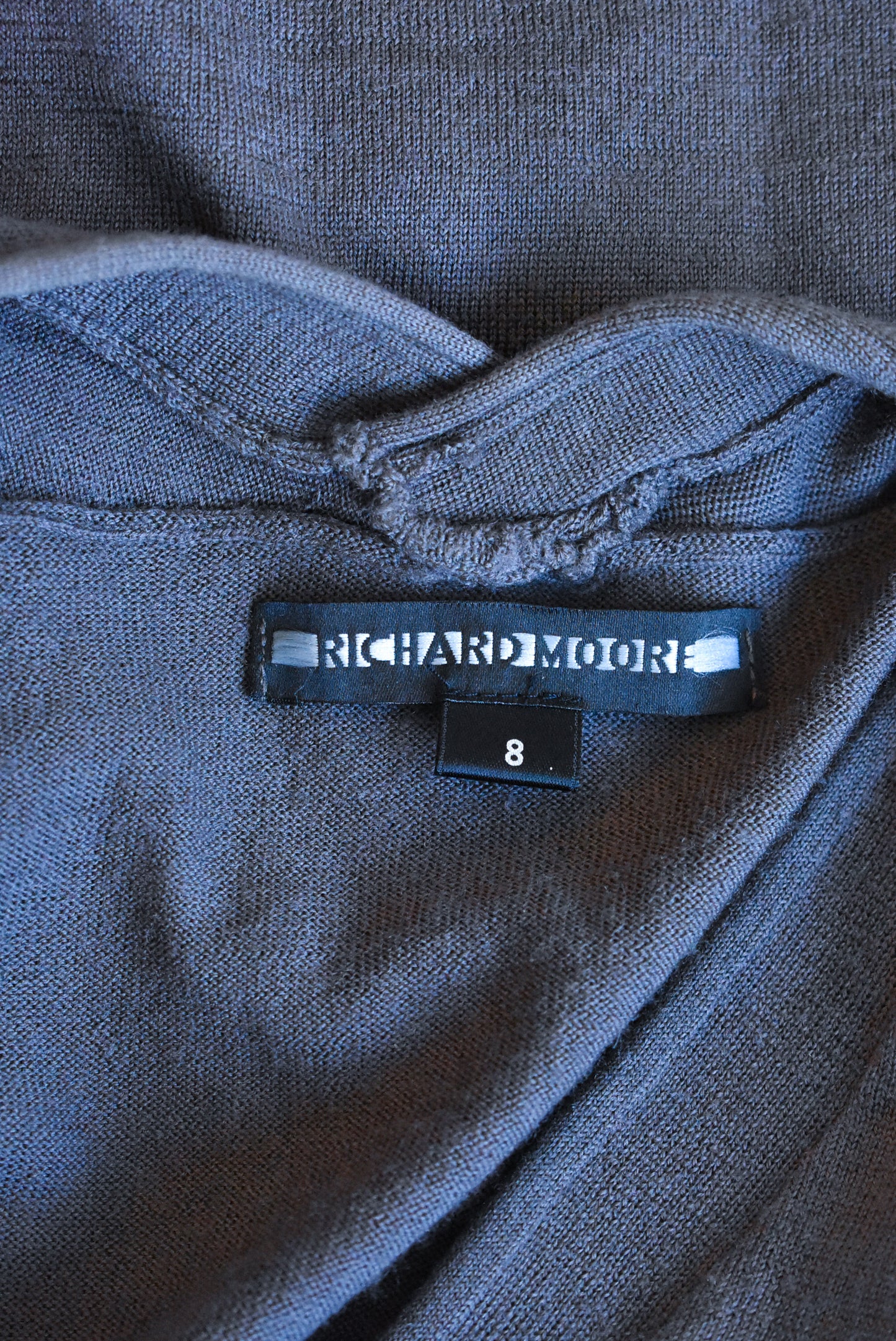 Richard Moore brown merino cardigan, size 8
