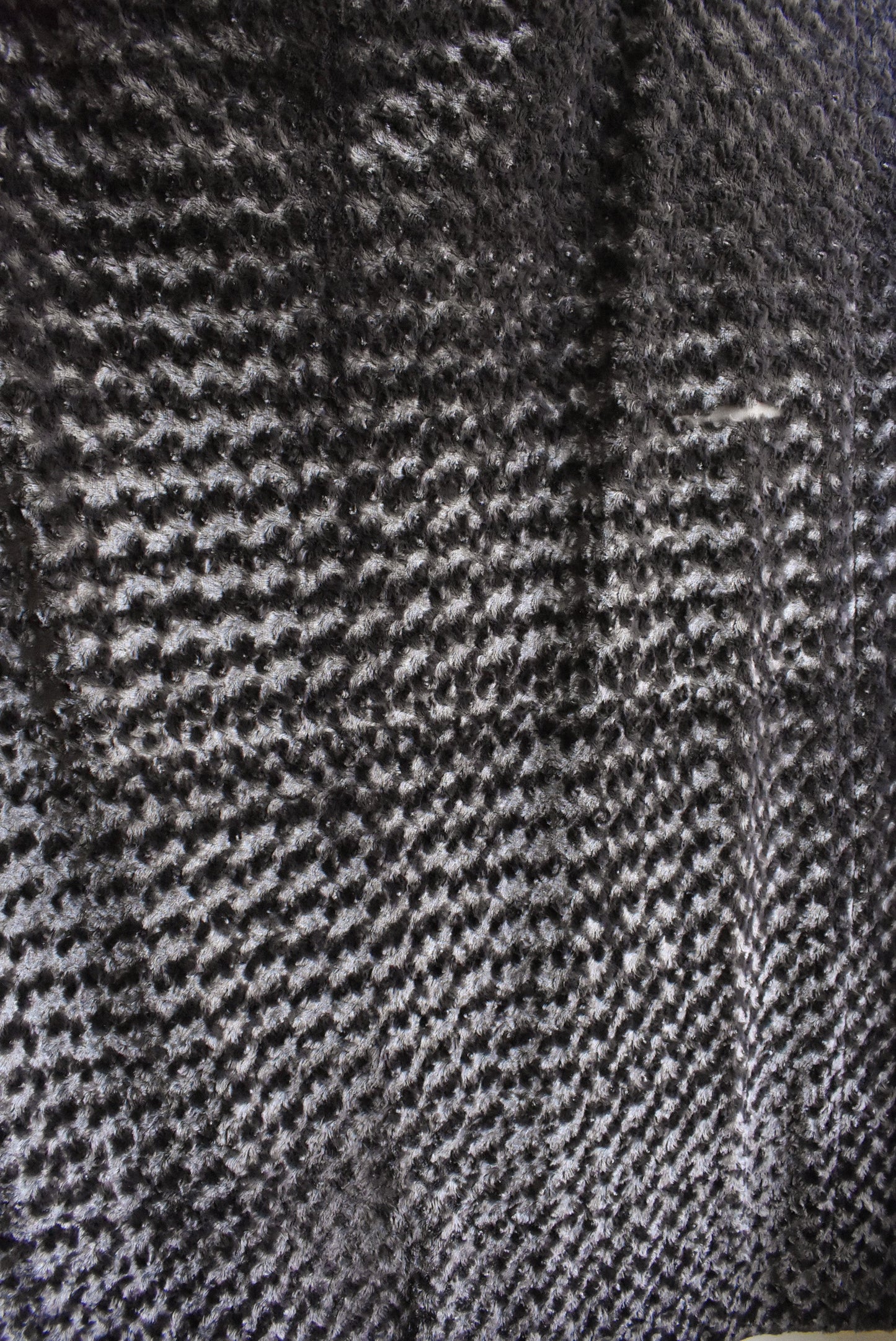 Fluffy dark grey blanket