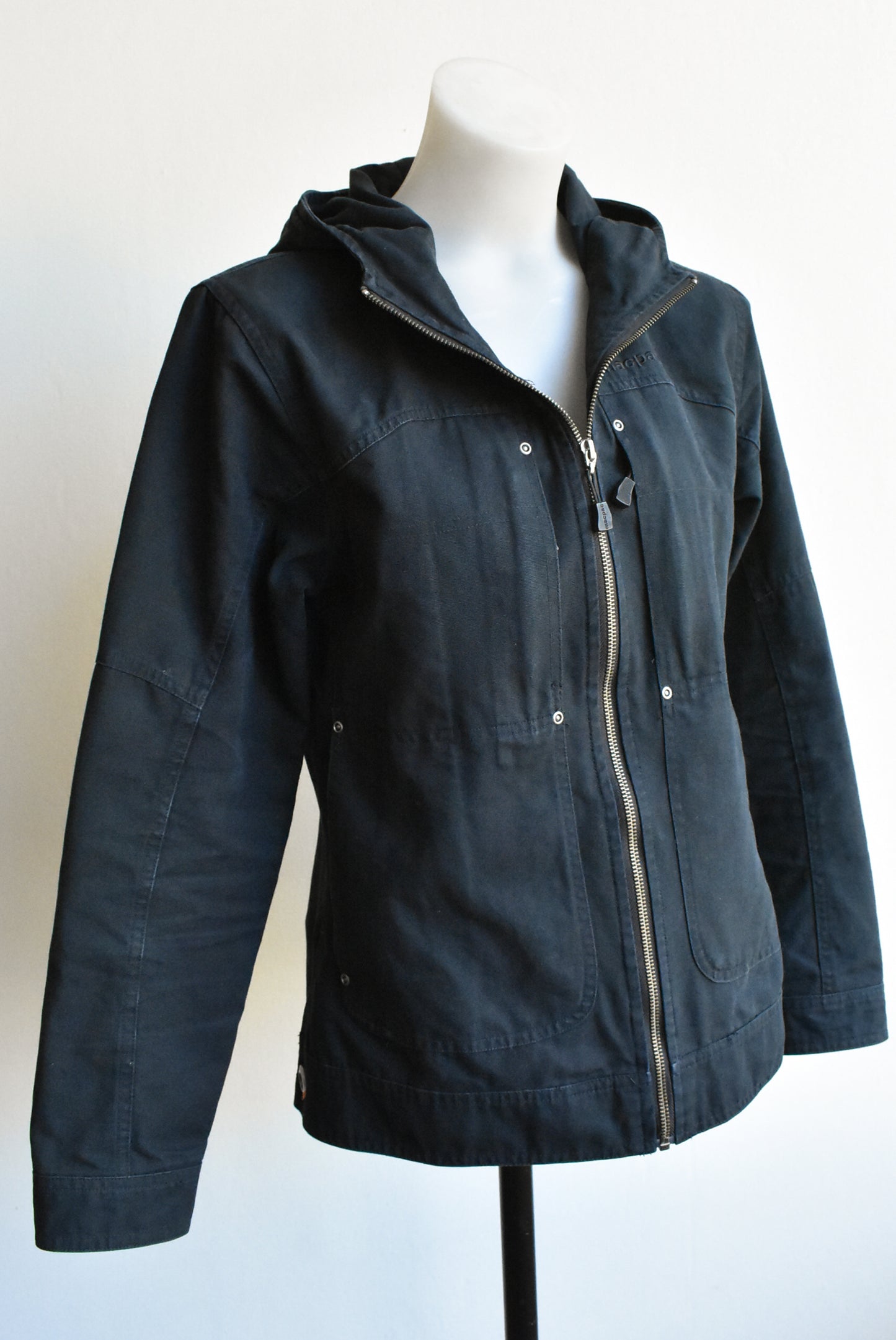 Macpac canvas jacket with hood, size 10
