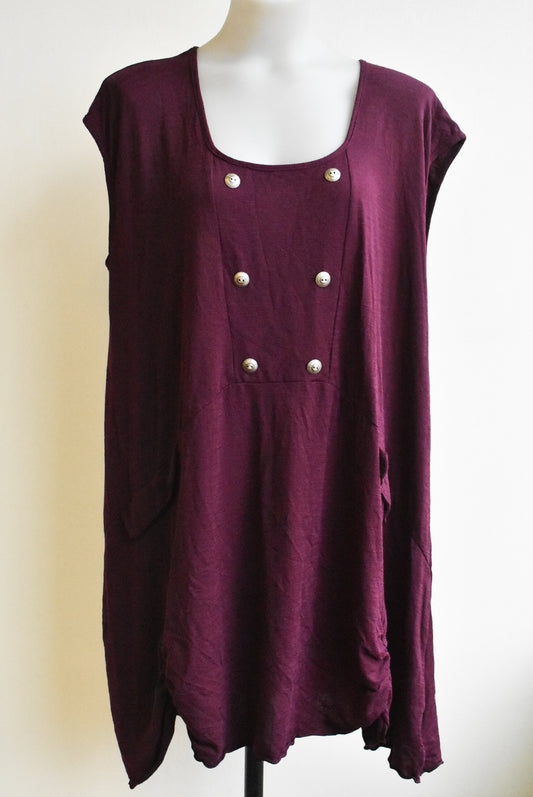 Vigorella wool blend sleeveless purple top