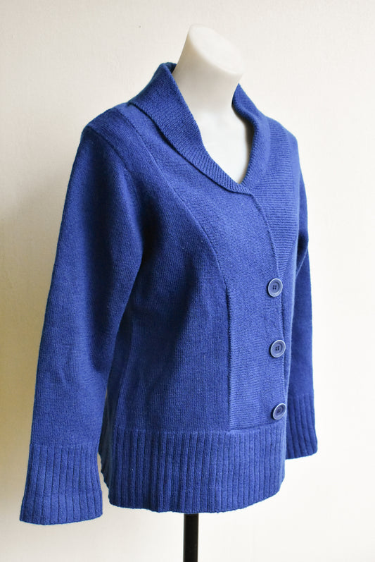 Twin Rivers wool blue jersey, size M