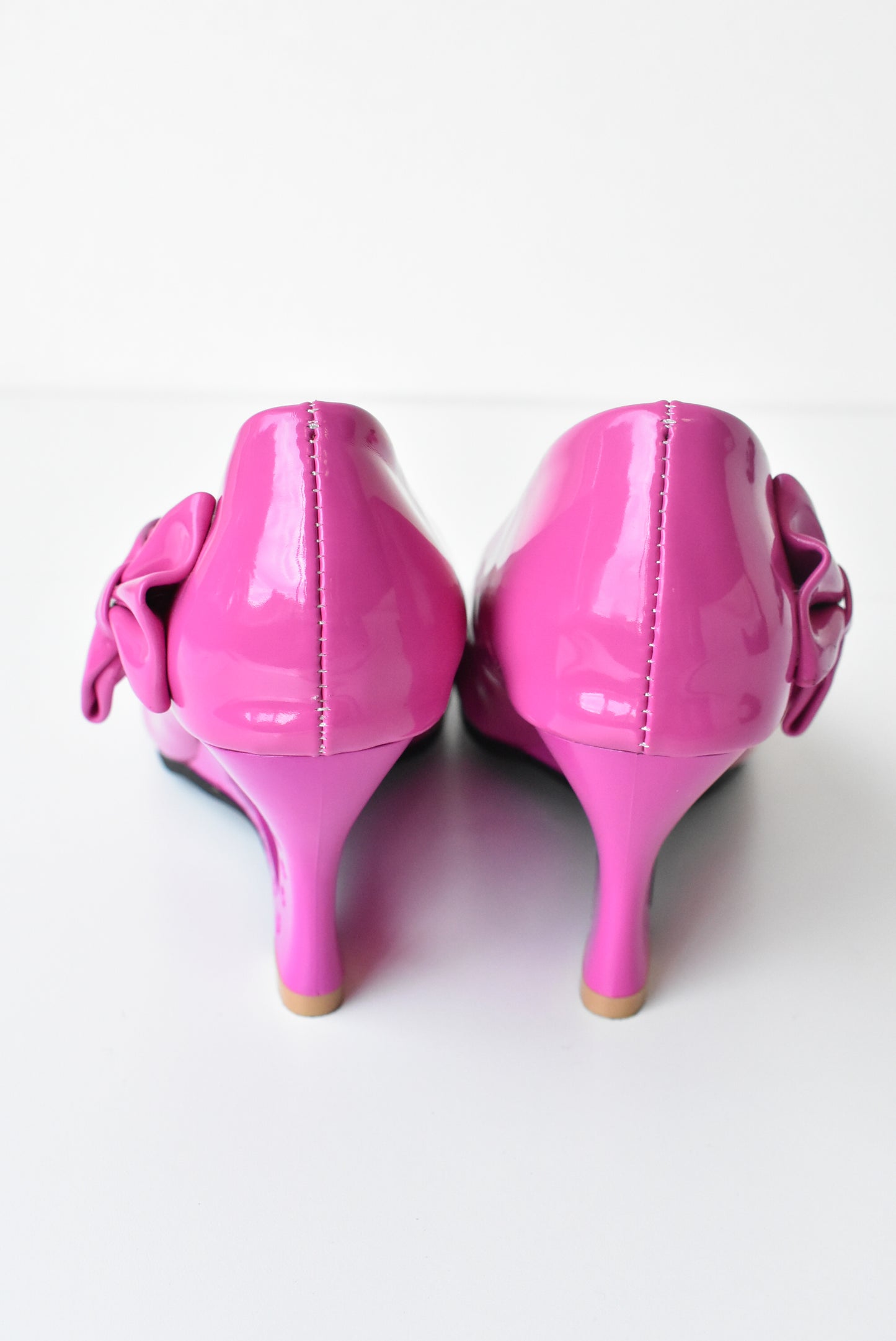 Pink heart cut out wedge heels, size 37