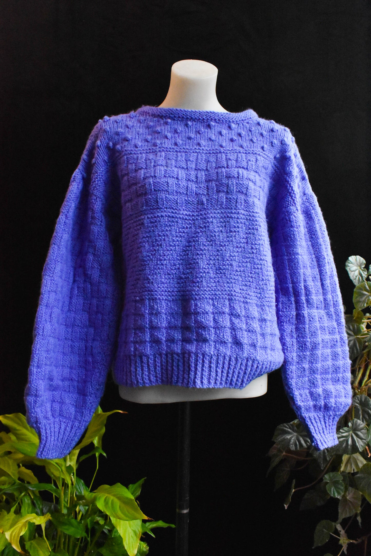 Purple embossed knit jumper