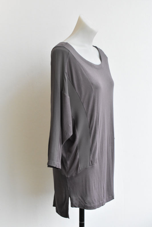 Laura Ashley sheer panel grey top, size S