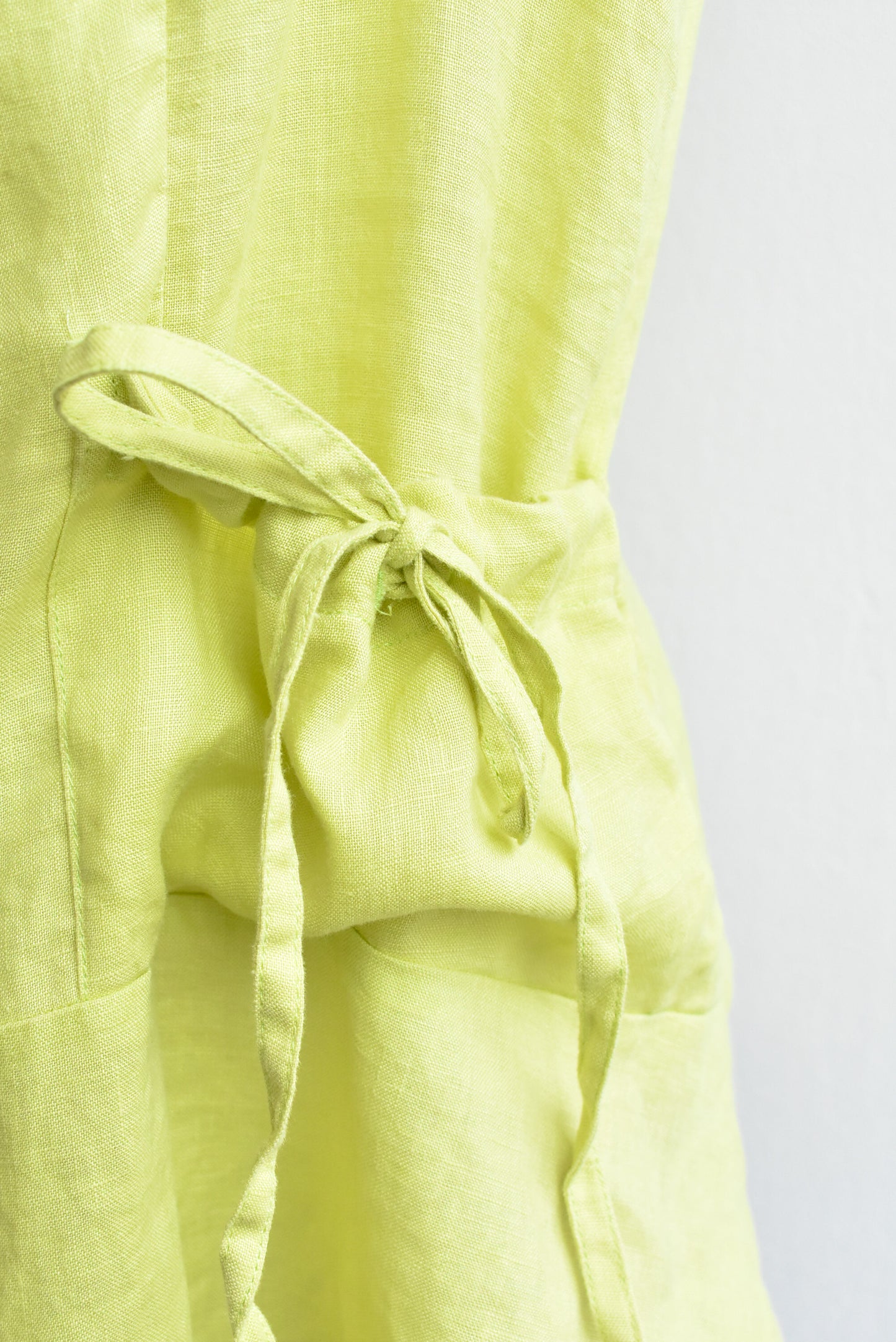 Lime green linen vest, size M