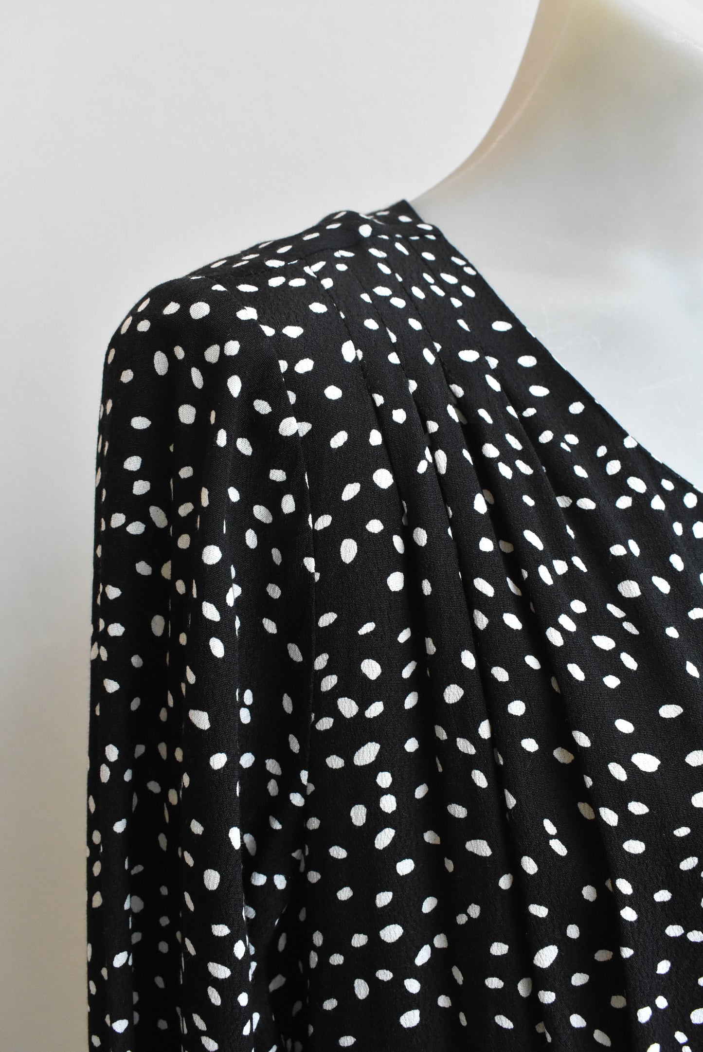 Whistle black and white printed long sleeve dress, size 14