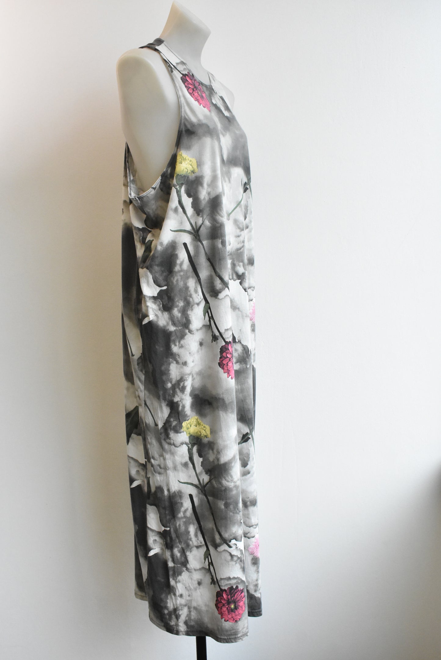 Cheap Monday charcoal printed maxi dress, XS