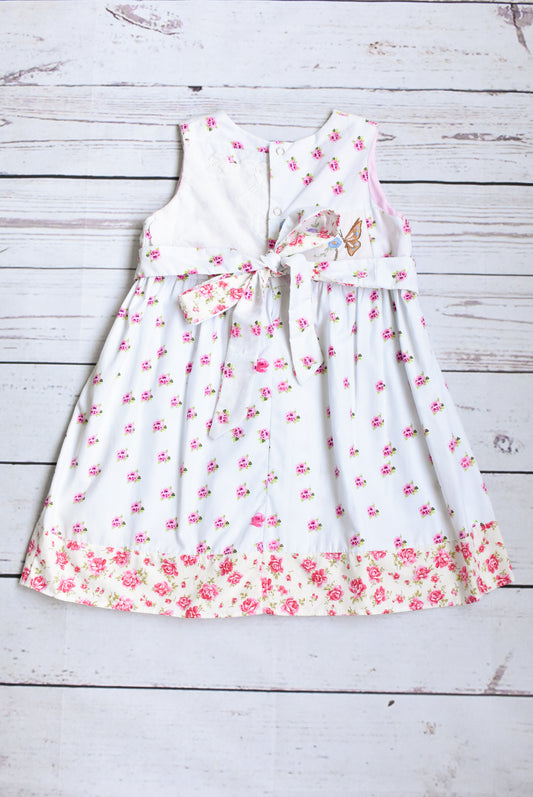 Toddlers' white pink rose dress