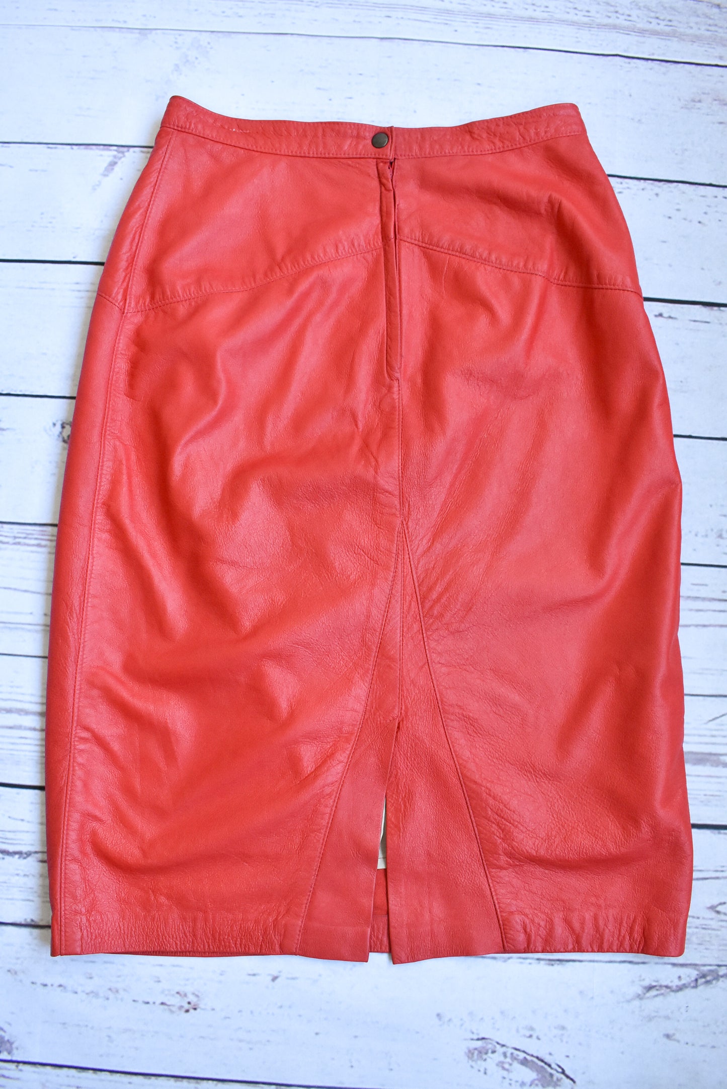 Retro Skin Deep handcrafted red leather 2 piece, NZ Made, M/L