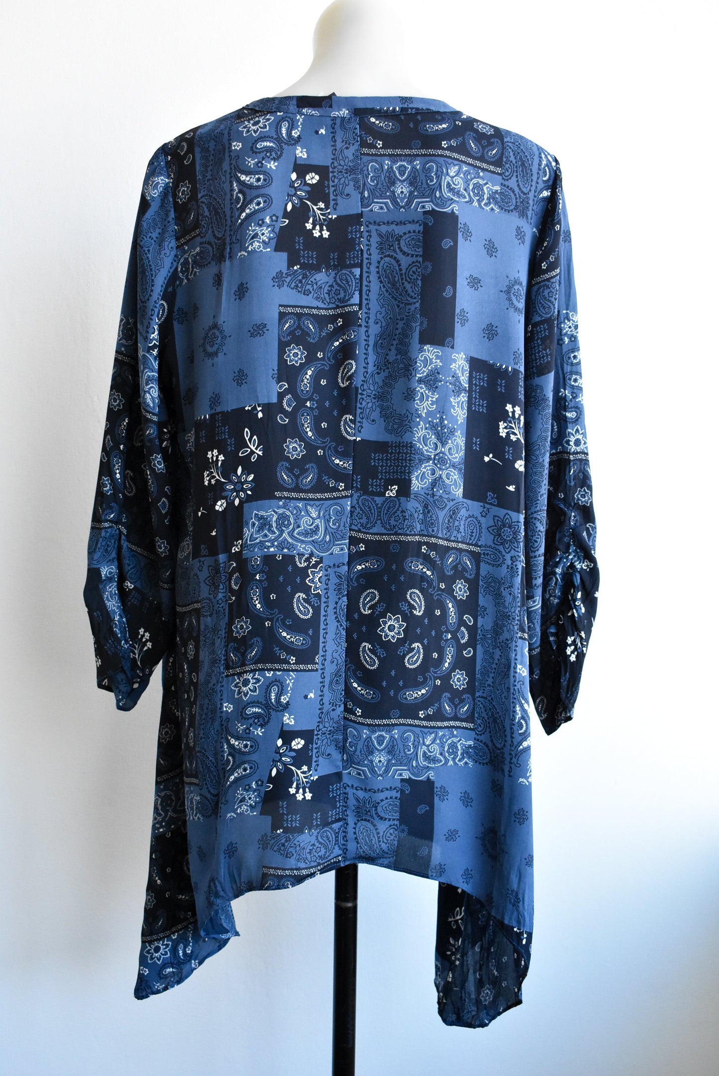 Capture blue paisley/scrollwork shirt dress, size 12