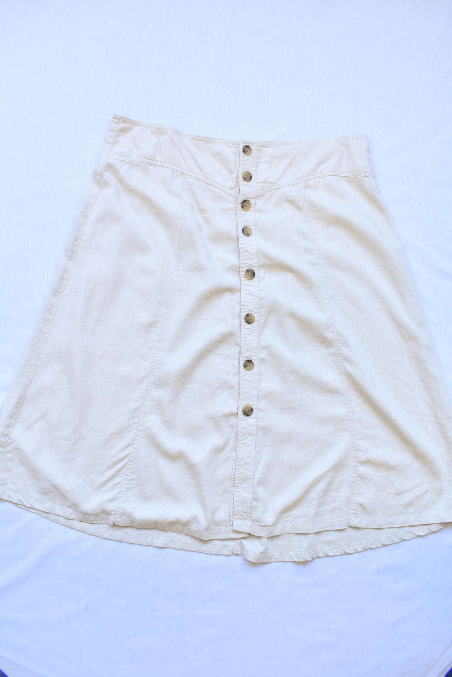 Only Carmakoma linen mix button skirt, L+