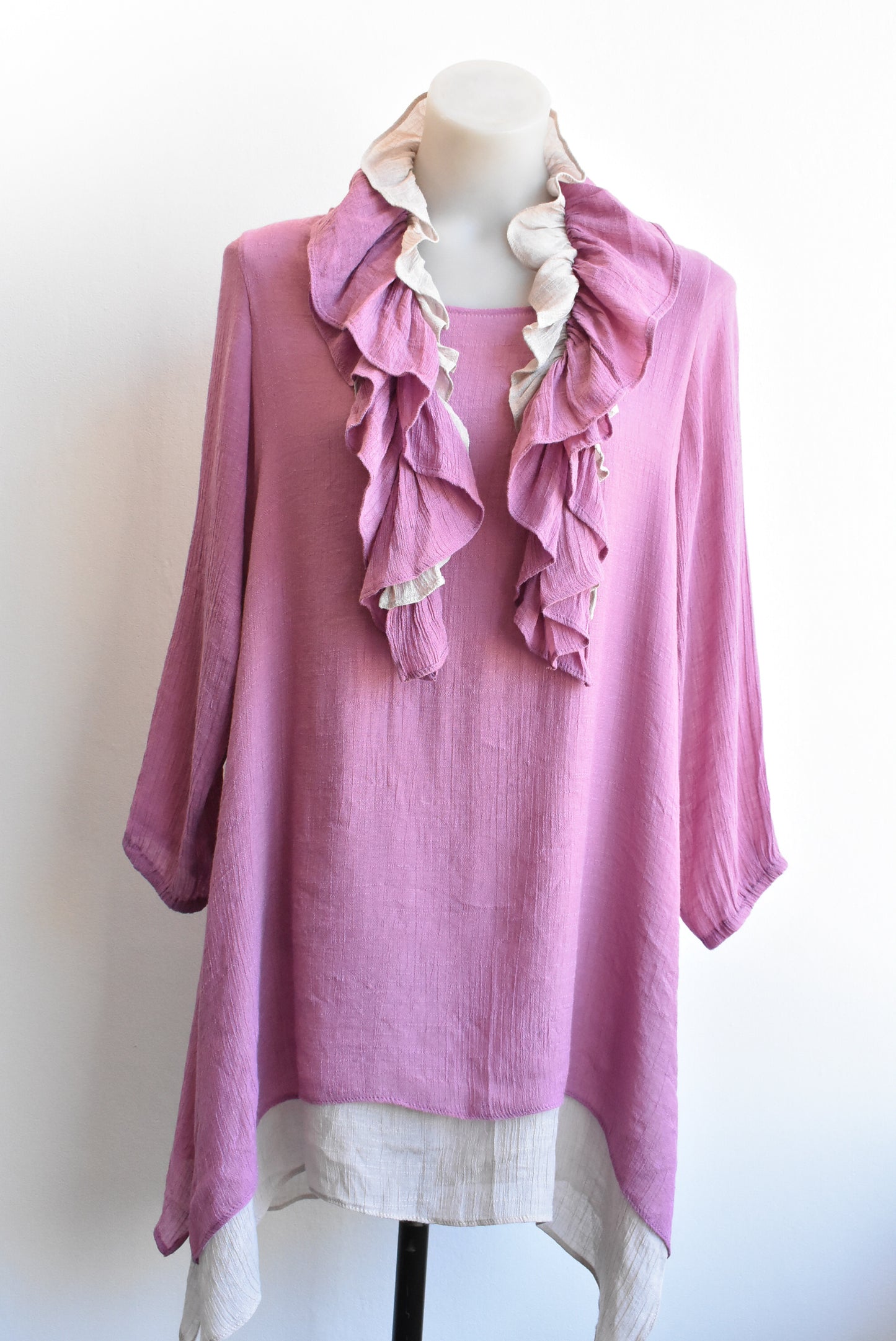 Angel Lace purple layered long sleeve tunic, size M/L
